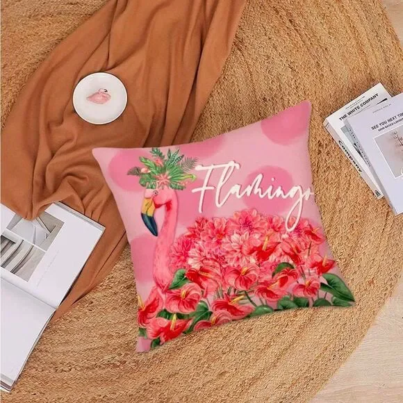 Hello Summer Pillow Covers 24x24 Inch Set of 4 Pink Summer Decorations Throw - Picture 4 of 6